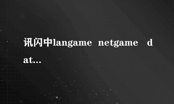 讯闪中langame  netgame   data 等都是什么意思啊??