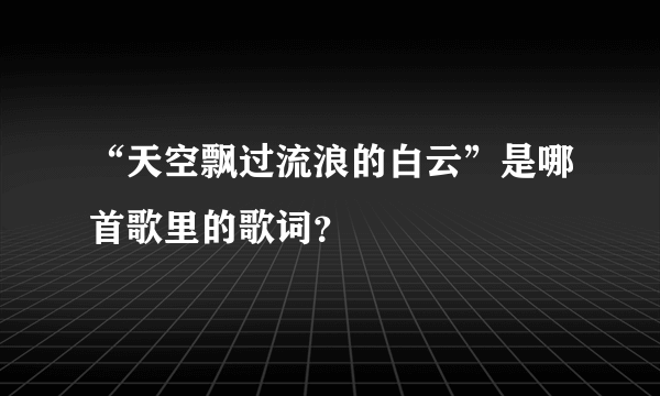 “天空飘过流浪的白云”是哪首歌里的歌词？