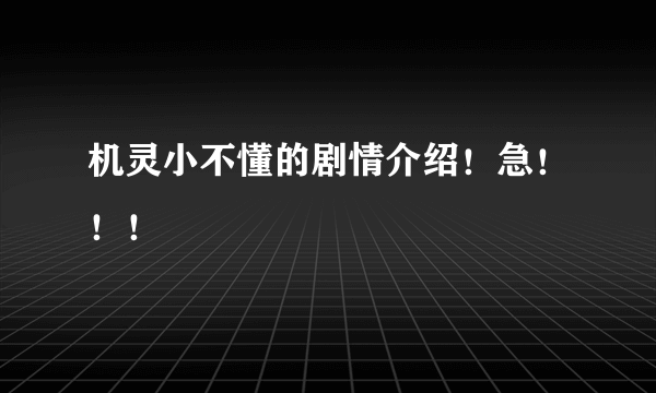 机灵小不懂的剧情介绍！急！！！