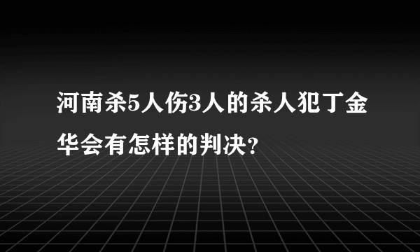 河南杀5人伤3人的杀人犯丁金华会有怎样的判决？