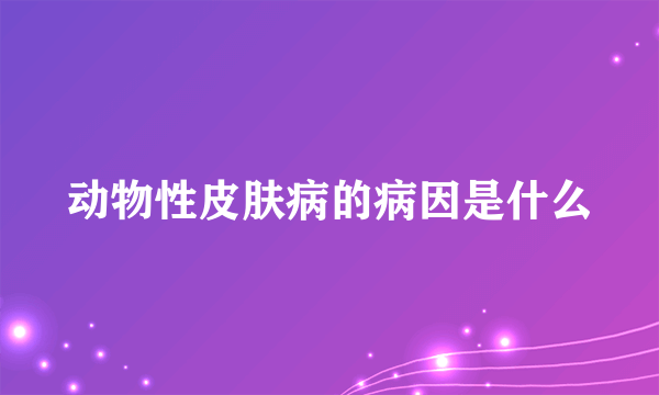 动物性皮肤病的病因是什么