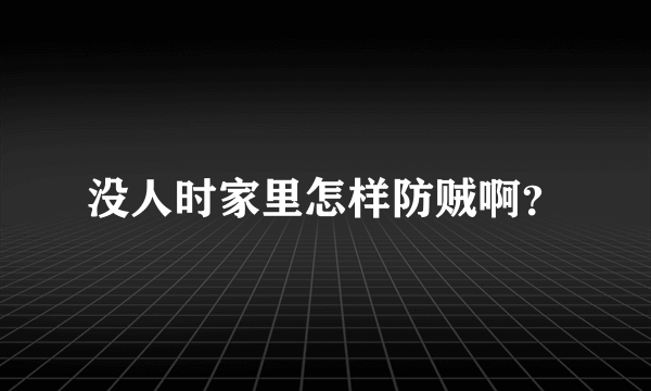 没人时家里怎样防贼啊？