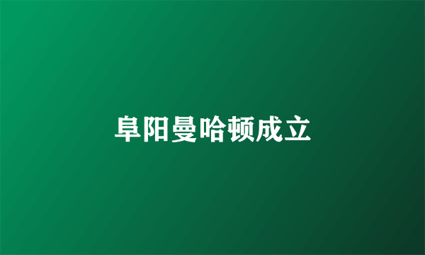 阜阳曼哈顿成立