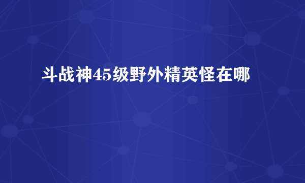 斗战神45级野外精英怪在哪