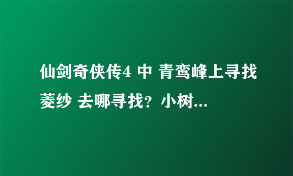 仙剑奇侠传4 中 青鸾峰上寻找菱纱 去哪寻找？小树屋在哪？