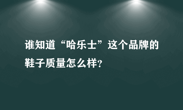 谁知道“哈乐士”这个品牌的鞋子质量怎么样？