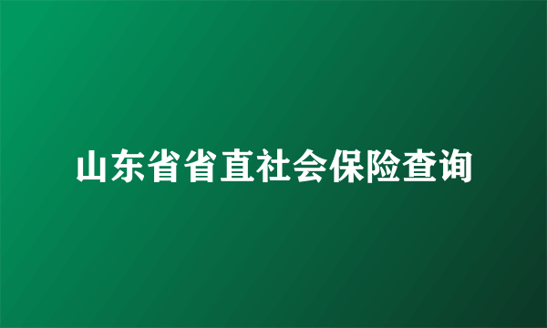 山东省省直社会保险查询