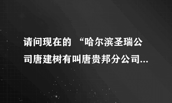 请问现在的 “哈尔滨圣瑞公司唐建树有叫唐贵邦分公司龙广投资担保有限公司” 合法吗