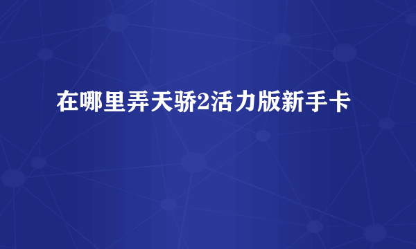 在哪里弄天骄2活力版新手卡