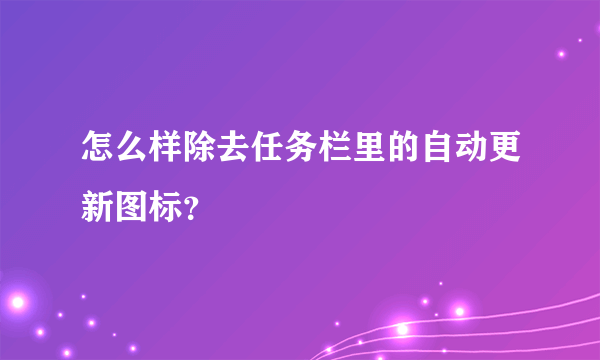 怎么样除去任务栏里的自动更新图标？