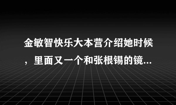 金敏智快乐大本营介绍她时候，里面又一个和张根锡的镜头，那个电视剧（电影）叫什么名字啊？