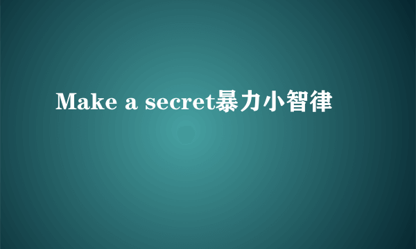 Make a secret暴力小智律