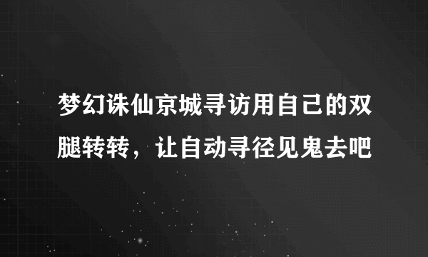 梦幻诛仙京城寻访用自己的双腿转转，让自动寻径见鬼去吧