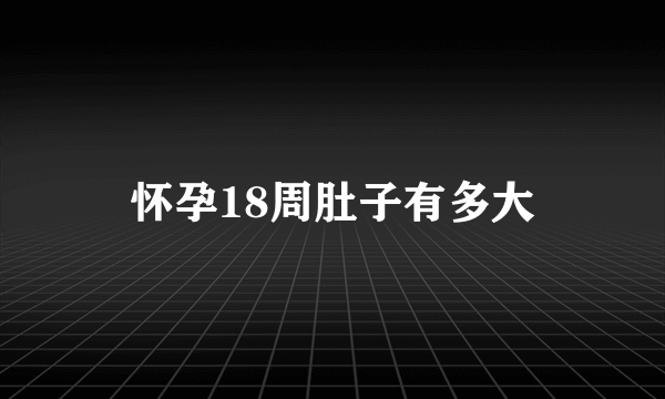 怀孕18周肚子有多大