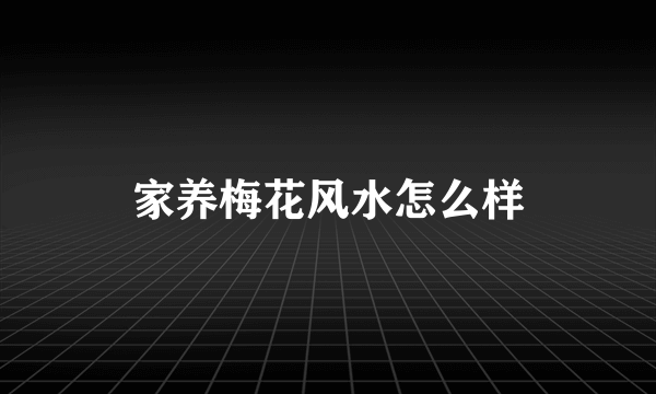 家养梅花风水怎么样