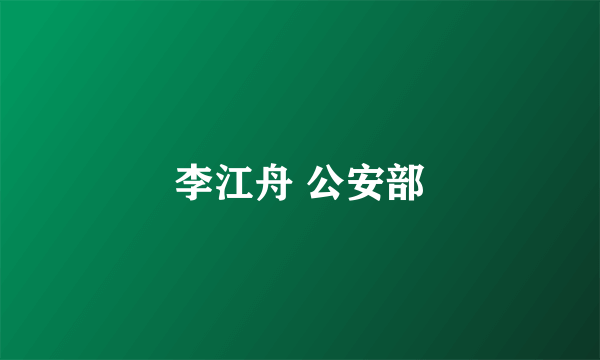 李江舟 公安部