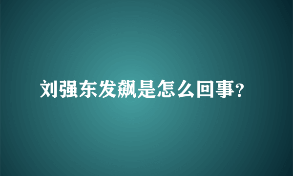 刘强东发飙是怎么回事？