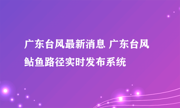 广东台风最新消息 广东台风鲇鱼路径实时发布系统