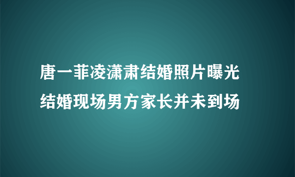 唐一菲凌潇肃结婚照片曝光 结婚现场男方家长并未到场