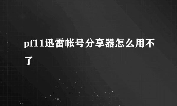 pf11迅雷帐号分享器怎么用不了