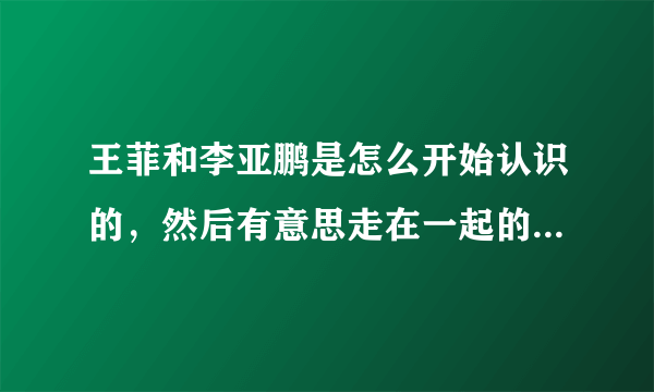 王菲和李亚鹏是怎么开始认识的，然后有意思走在一起的呢？通过什么认识的啊，谢谢