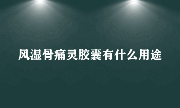 风湿骨痛灵胶囊有什么用途