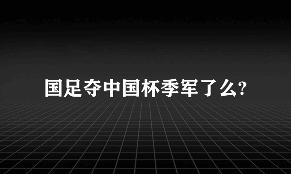 国足夺中国杯季军了么?