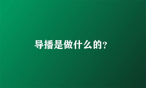 导播是做什么的？