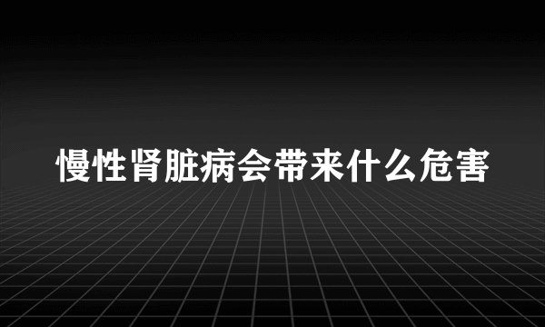 慢性肾脏病会带来什么危害