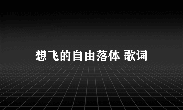 想飞的自由落体 歌词