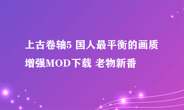 上古卷轴5 国人最平衡的画质增强MOD下载 老物新番