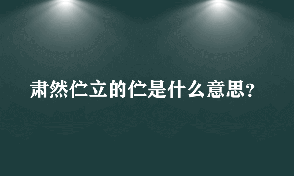 肃然伫立的伫是什么意思？