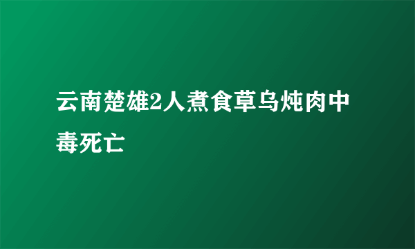 云南楚雄2人煮食草乌炖肉中毒死亡