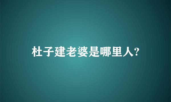 杜子建老婆是哪里人?