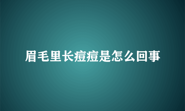 眉毛里长痘痘是怎么回事