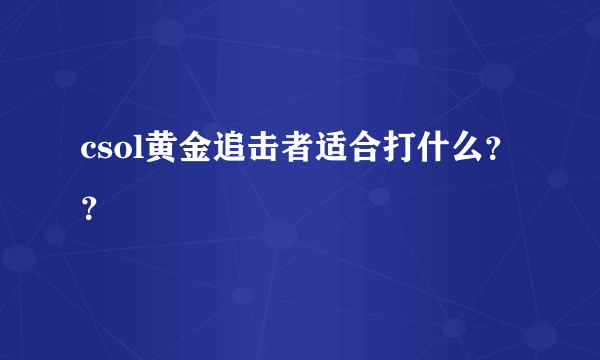 csol黄金追击者适合打什么？？