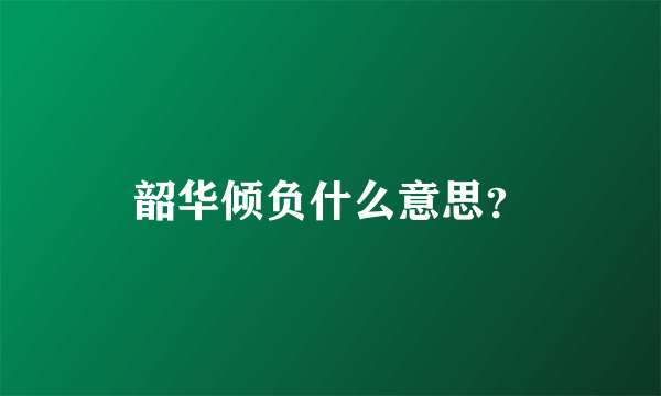 韶华倾负什么意思？