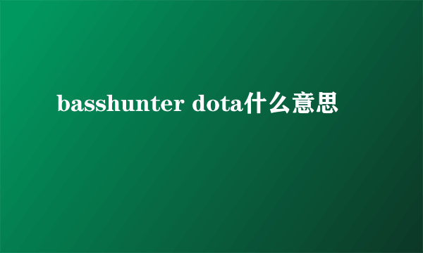 basshunter dota什么意思