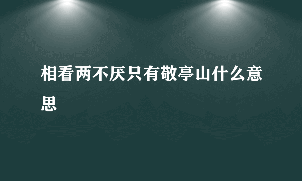 相看两不厌只有敬亭山什么意思