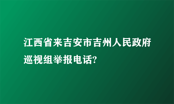 江西省来吉安市吉州人民政府巡视组举报电话?