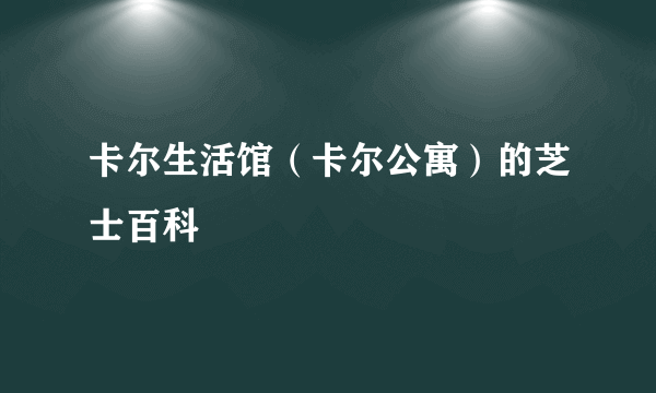 卡尔生活馆（卡尔公寓）的芝士百科