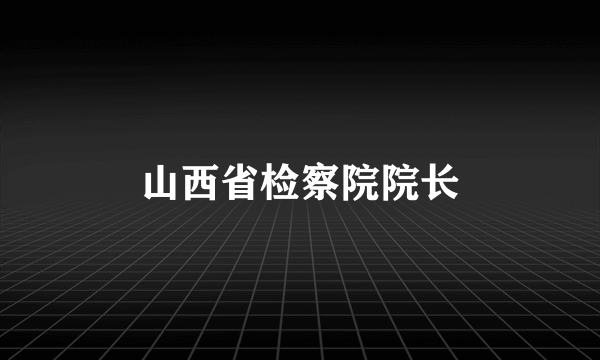 山西省检察院院长