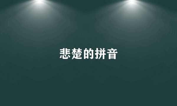 悲楚的拼音