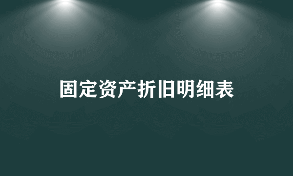 固定资产折旧明细表