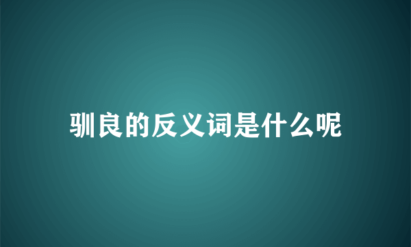 驯良的反义词是什么呢