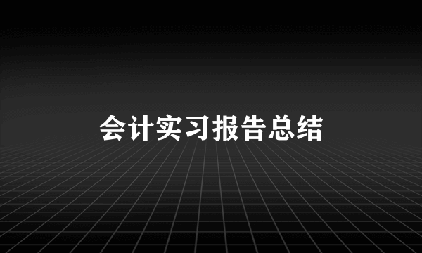 会计实习报告总结