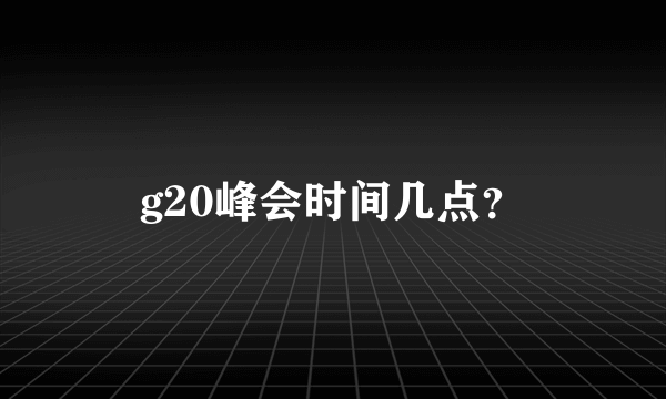 g20峰会时间几点？