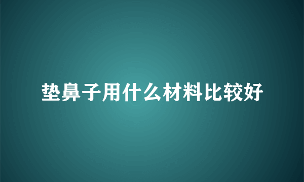 垫鼻子用什么材料比较好