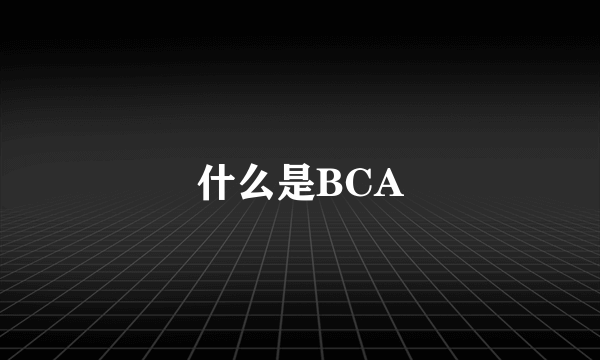 什么是BCA