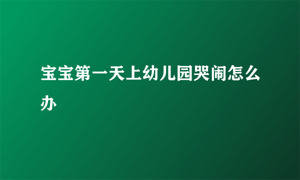 宝宝第一天上幼儿园哭闹怎么办